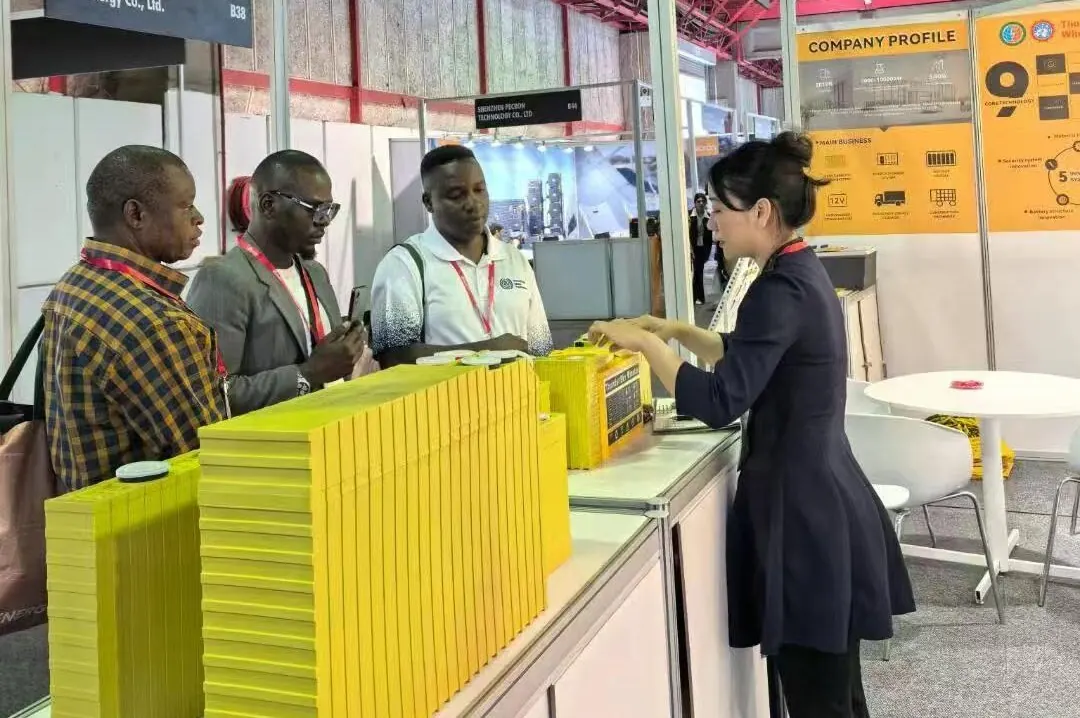 Посетители у ячеек Winston на Solar & Storage Show Africa 2025 в Йоханнесбурге